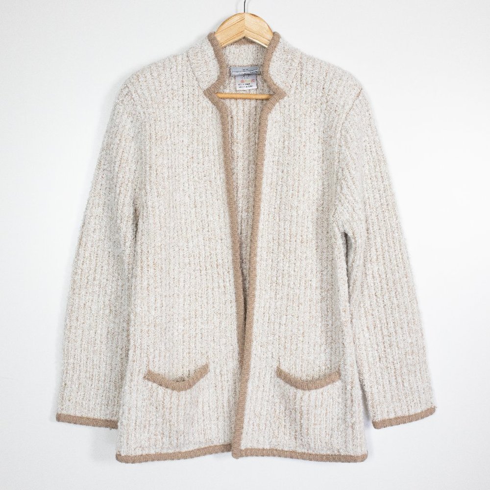 Vintage neutral cream & beige chunky knit sweater